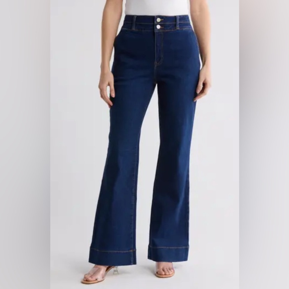 BAGATELLE COLLECTION
High Waisted 2 Button Wide Leg Jeans - 29